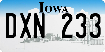 IA license plate DXN233