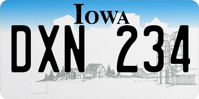 IA license plate DXN234