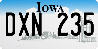 IA license plate DXN235