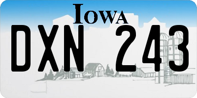 IA license plate DXN243
