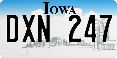 IA license plate DXN247