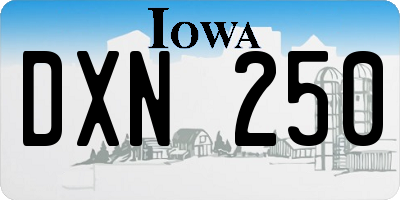 IA license plate DXN250