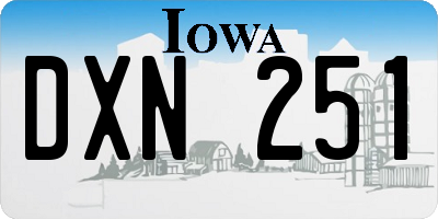 IA license plate DXN251