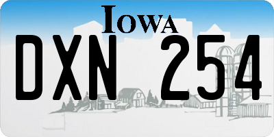 IA license plate DXN254