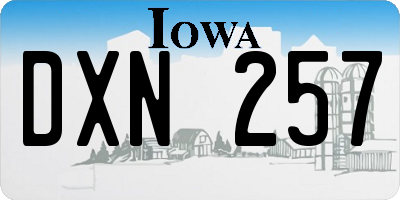IA license plate DXN257