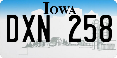 IA license plate DXN258