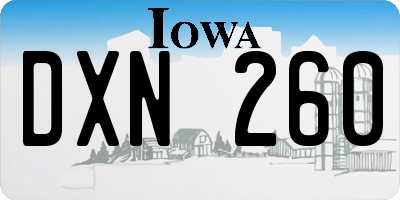 IA license plate DXN260