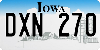 IA license plate DXN270