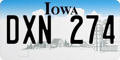 IA license plate DXN274