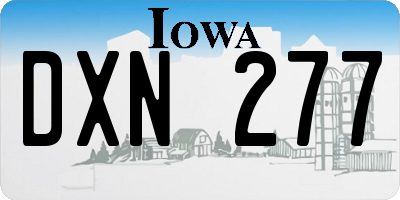 IA license plate DXN277