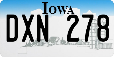 IA license plate DXN278