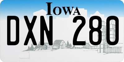 IA license plate DXN280