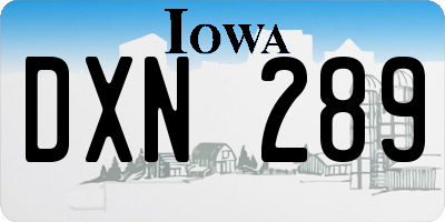IA license plate DXN289