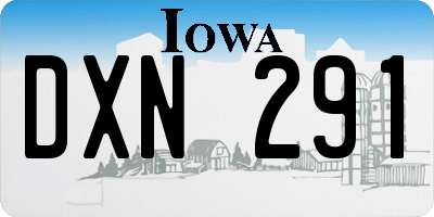 IA license plate DXN291