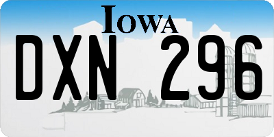 IA license plate DXN296