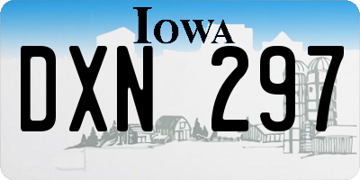 IA license plate DXN297