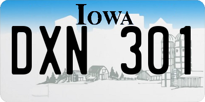 IA license plate DXN301