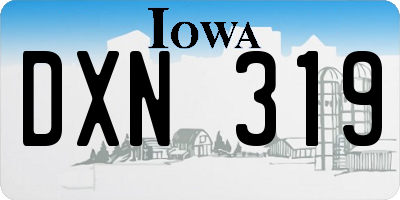 IA license plate DXN319