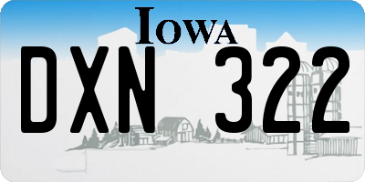 IA license plate DXN322