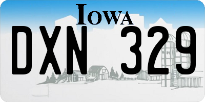 IA license plate DXN329