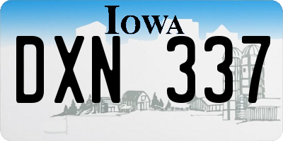 IA license plate DXN337