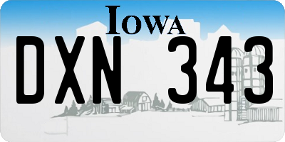 IA license plate DXN343
