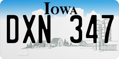IA license plate DXN347