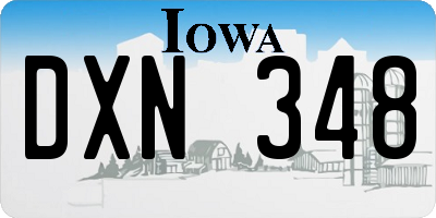 IA license plate DXN348