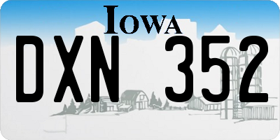 IA license plate DXN352
