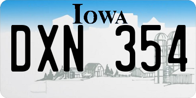 IA license plate DXN354