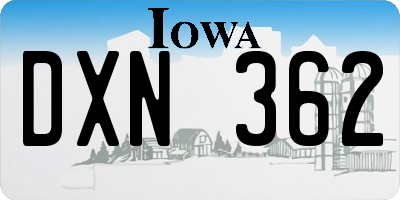 IA license plate DXN362