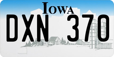 IA license plate DXN370