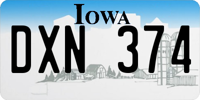 IA license plate DXN374