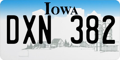 IA license plate DXN382