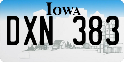 IA license plate DXN383