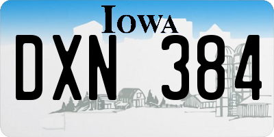 IA license plate DXN384