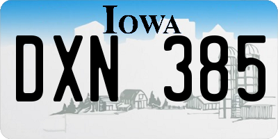 IA license plate DXN385