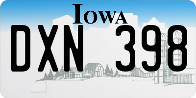 IA license plate DXN398