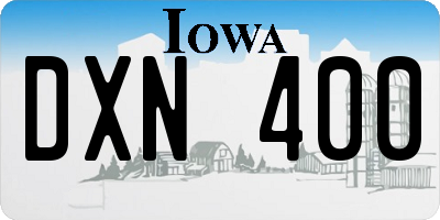 IA license plate DXN400