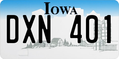 IA license plate DXN401