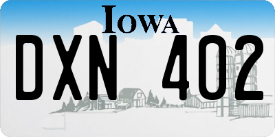 IA license plate DXN402