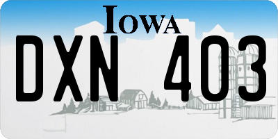 IA license plate DXN403