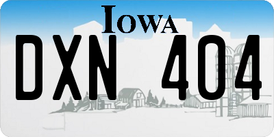 IA license plate DXN404