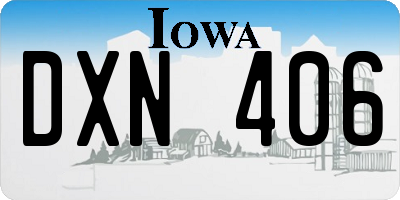 IA license plate DXN406
