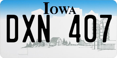 IA license plate DXN407