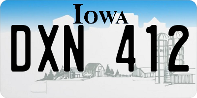 IA license plate DXN412