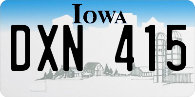 IA license plate DXN415