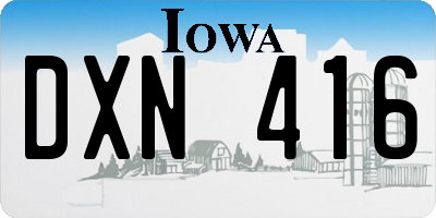 IA license plate DXN416