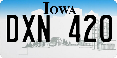 IA license plate DXN420