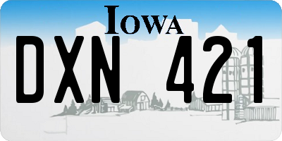 IA license plate DXN421